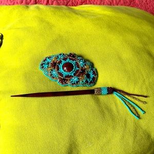 Beaded hair barrette, purchased from artist in Nicaragua